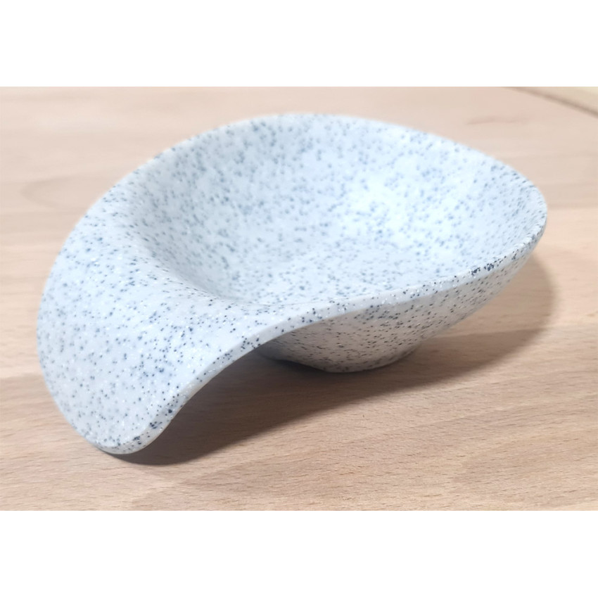 Сосиера с дръжка - сива - Stone Effect - меламин - 12см х 8см