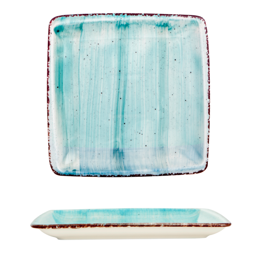 Квадратна чиния 22x22см - Gural Turquoise - 1 брой