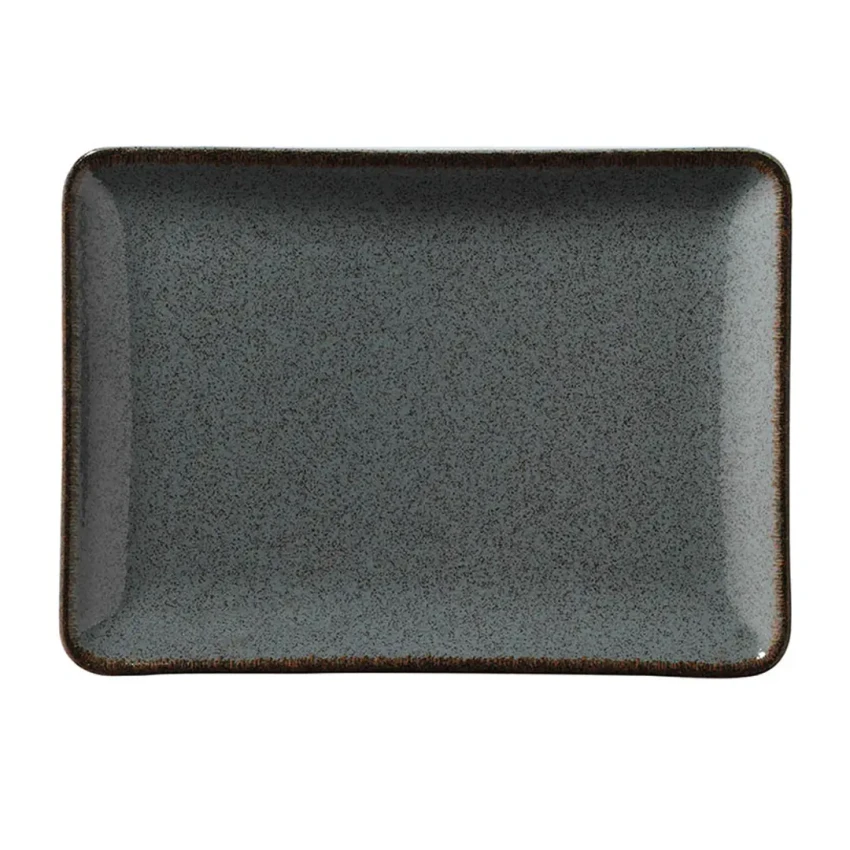 Правоъгълно плато 35см x 26см - Kutahya Pearl Tan Blue - 1 брой