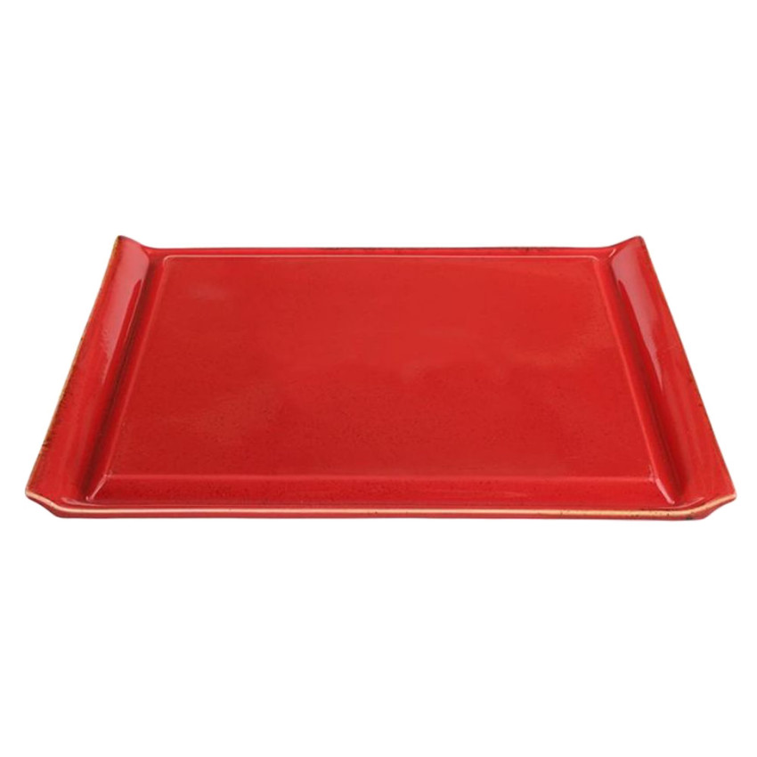 Чиния за стек 32см х 26см - червена - Porland Seasons Red - 1 брой