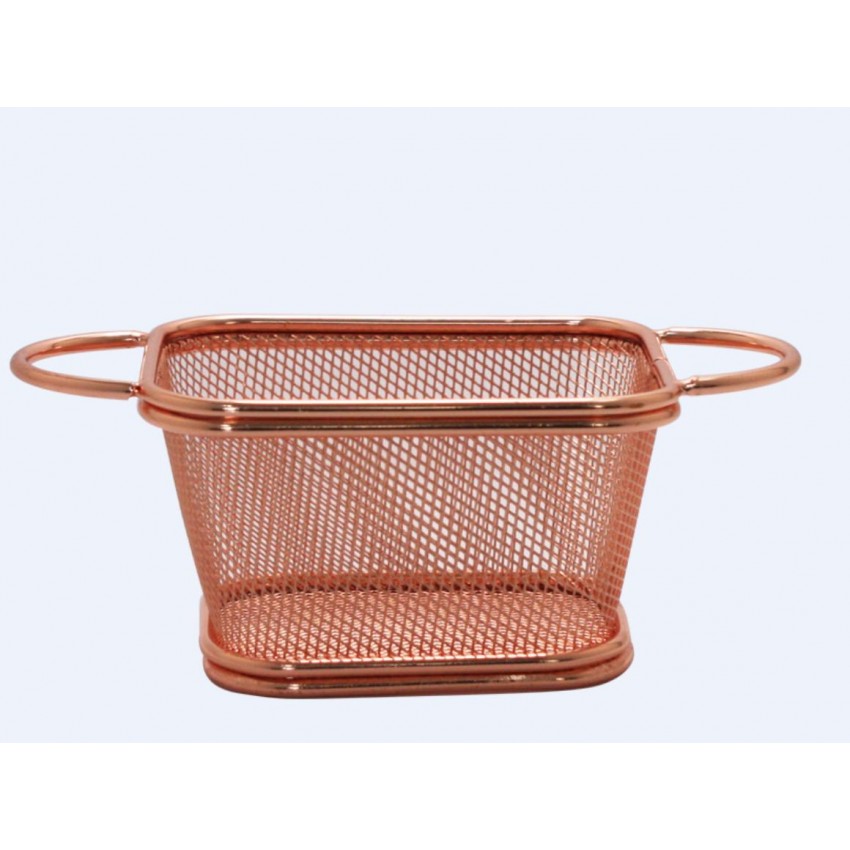 Кошничка за сервиране - меден цвят - 10.5см x 9см x 6см