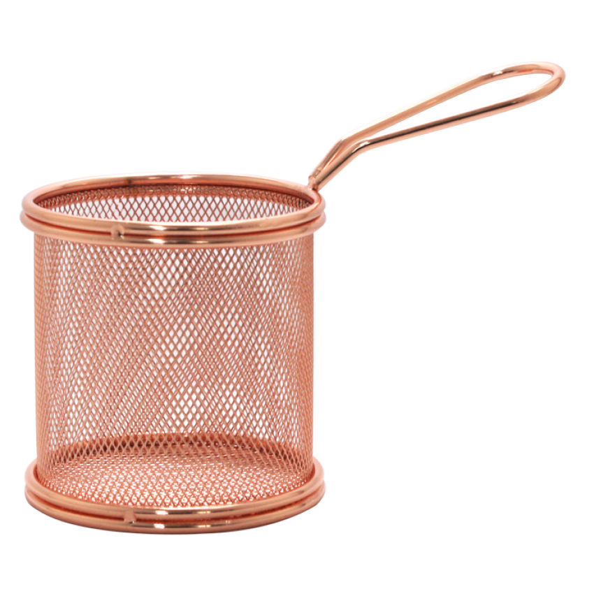 Кошничка за сервиране - кръгла - меден цвят - 9см x 9см